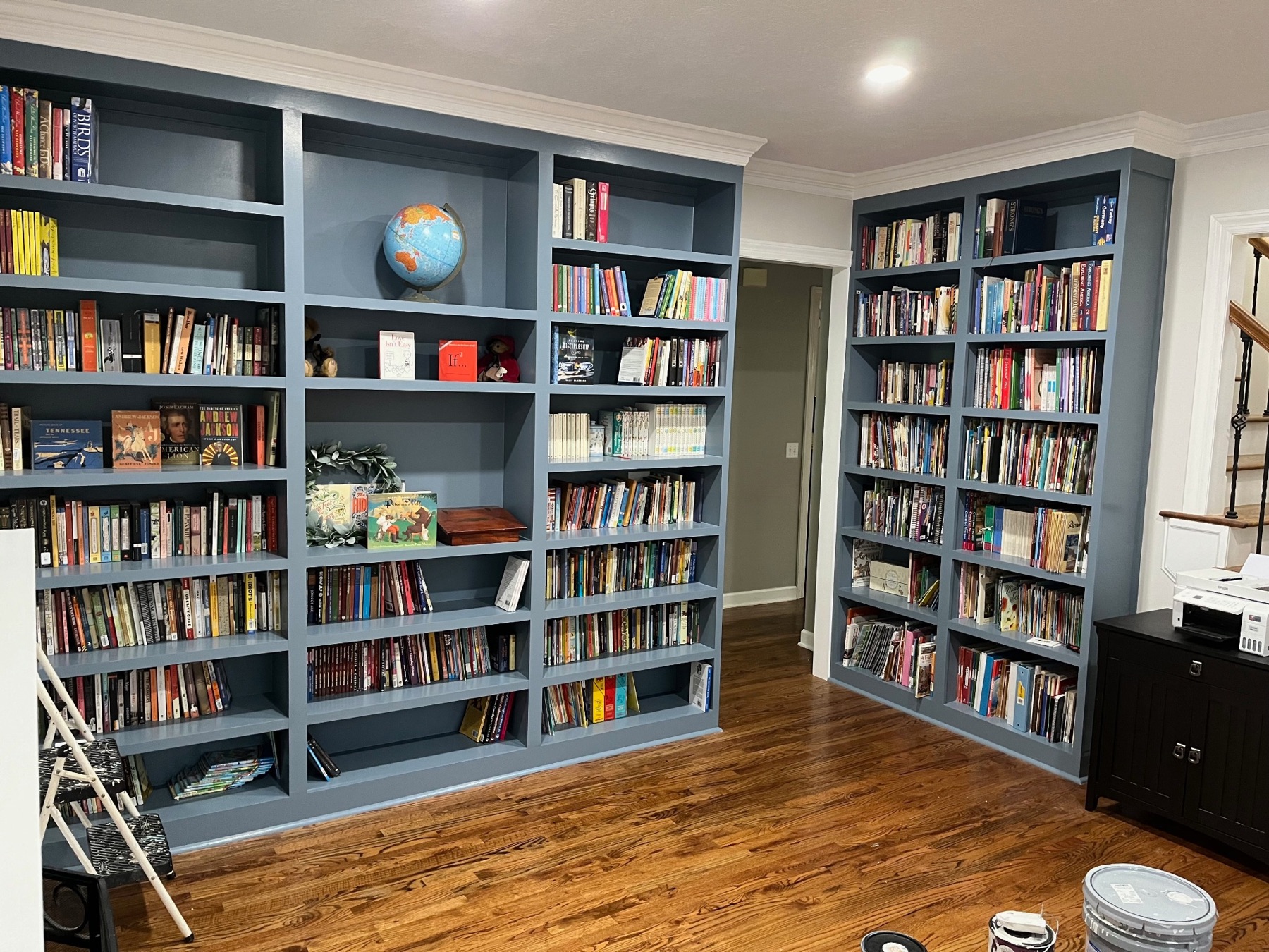 Custom built shelving with installation and trim work